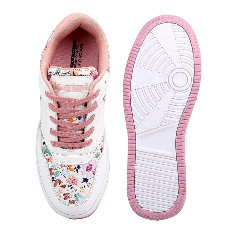 Bacca Bucci White VIXEN Low Top Sneakers for Women | Best Price UAE